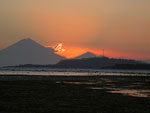 bali vulkan at sunset