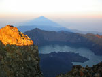rinjani on the summit, lake, shaddow, bali vulkan